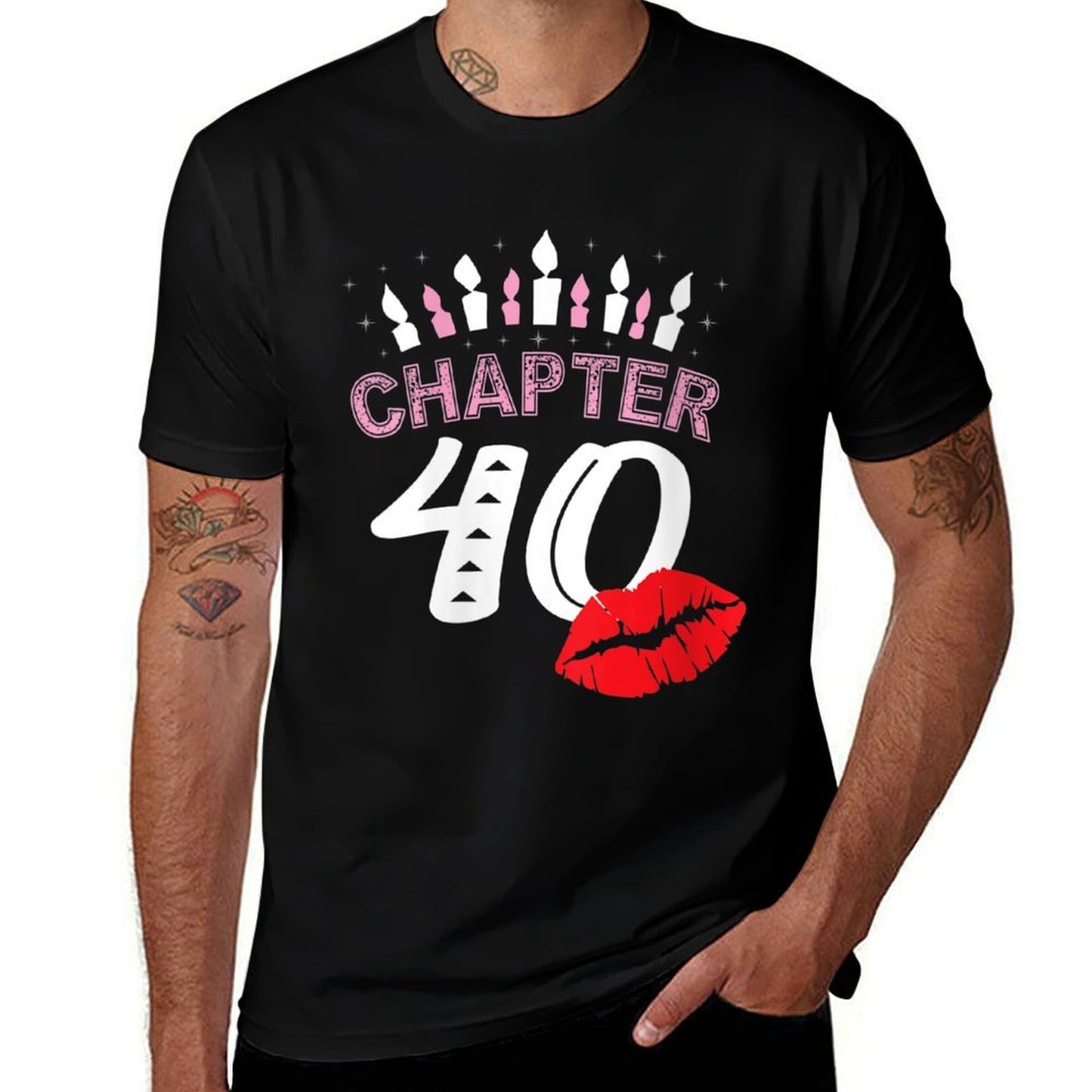 Womens 40th Birthday Women Lips Tshirt Chapter 40 Years Old Gift Versatile T-Shirt