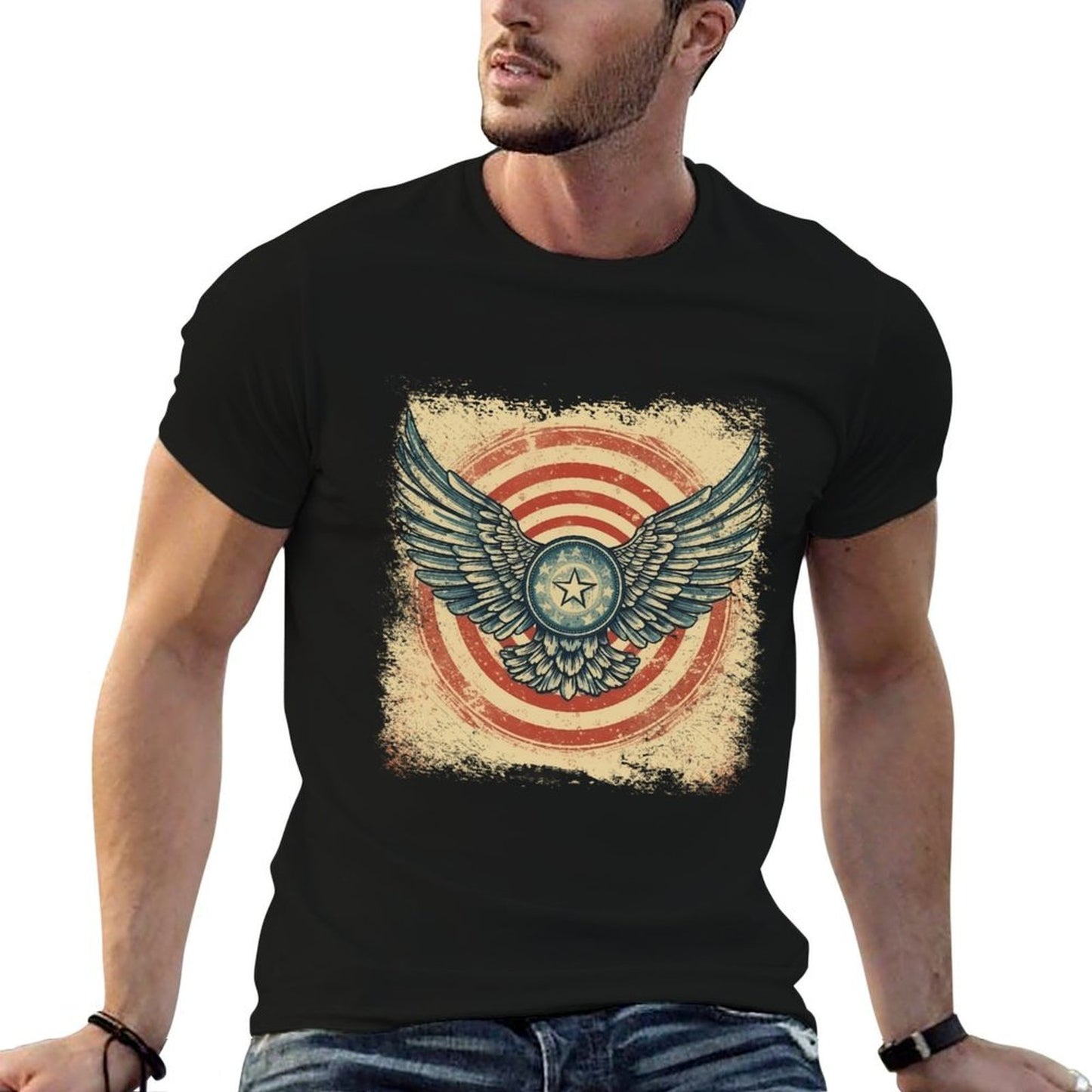 4th of July Wings Vintage Patriotic for Wing Patriot People Trendy Pattern T-Shirt