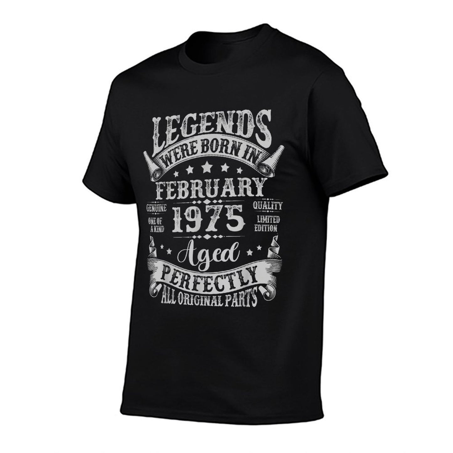 50 Year Old Legend Since February 1975 50th Birthday Men Dad Tagless Design T-Shirt