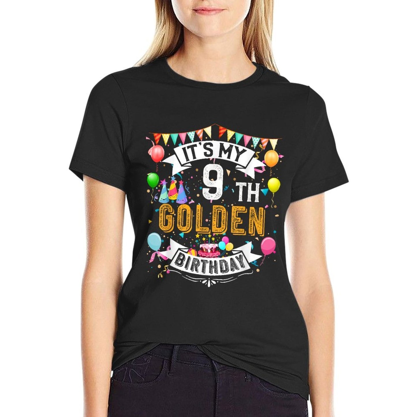 9th Birthday It's My 9th Golden Birthday Vintage Easy-care T-Shirt