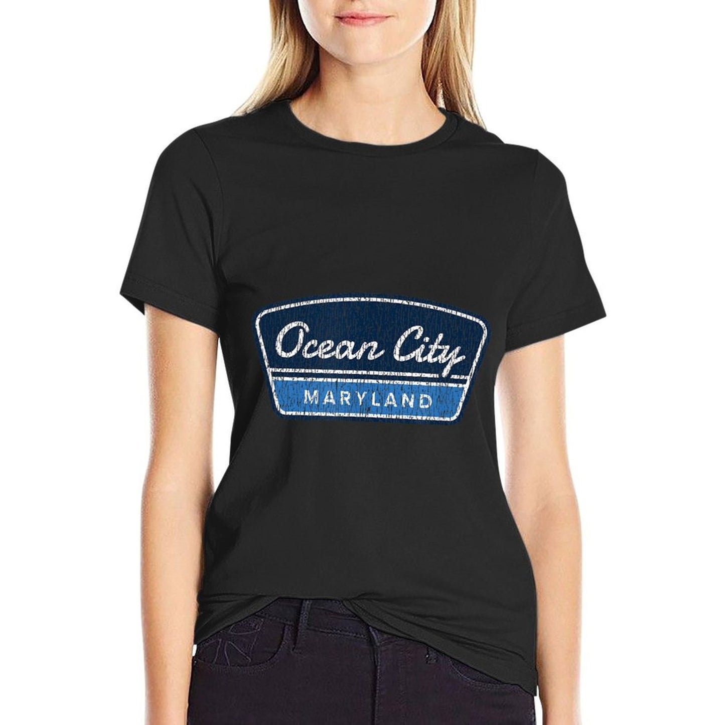 Vintage Ocean City Maryland MD Beach Vacation Souvenir Boys Wrinkle-resistant T-Shirt
