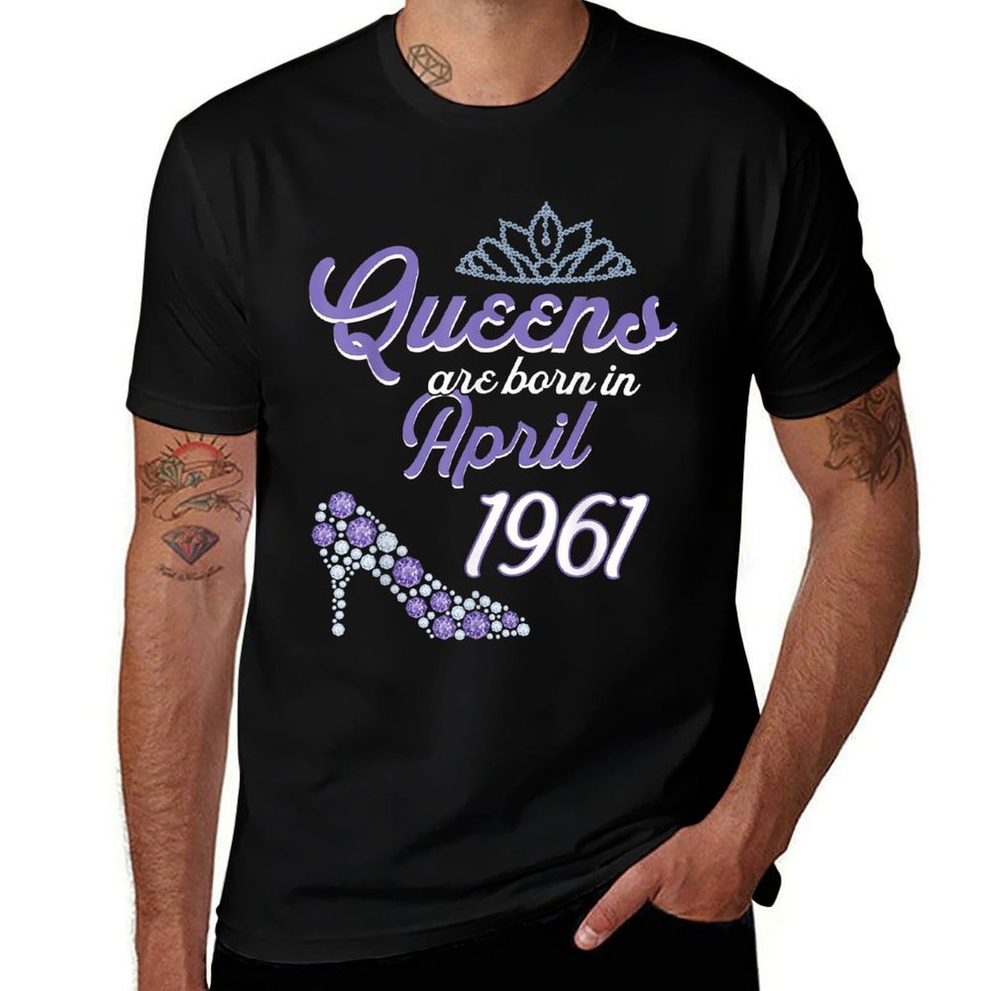 60 Years Old Bday April 1961 60Th Birthday Women Slim-fit Cut T-Shirt