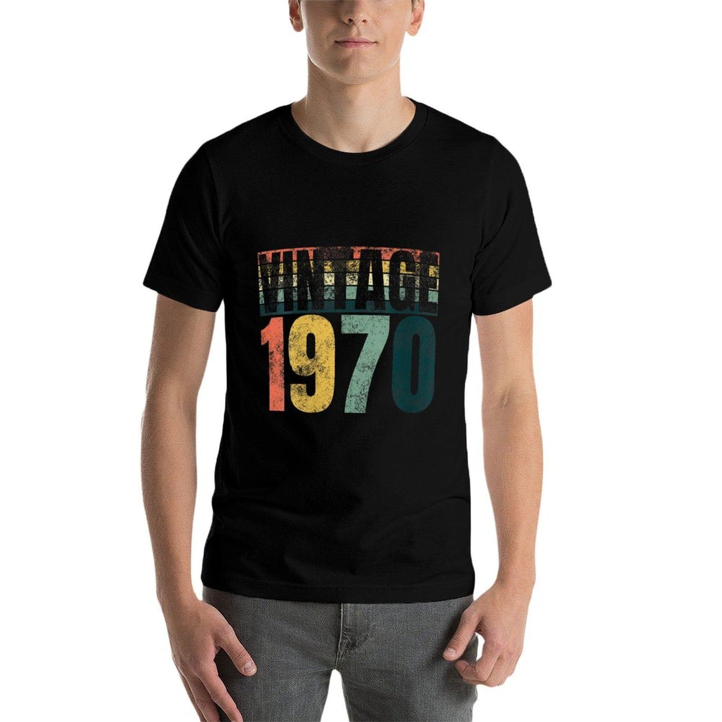 Womens Vintage 1970 Bday Turning 50 Gifts Distressed 50th Birthday Graphic-printed T-Shirt