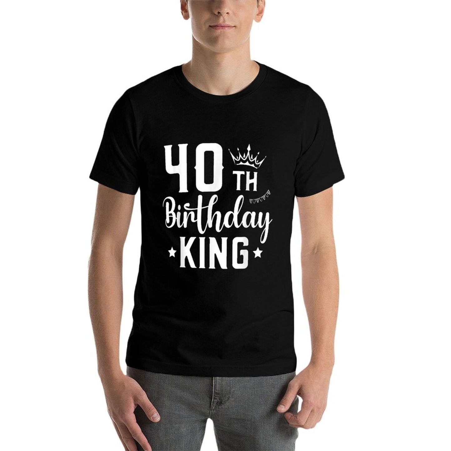 40 Year Old Birthday King Husband 40th Birthday Graphic-printed T-Shirt