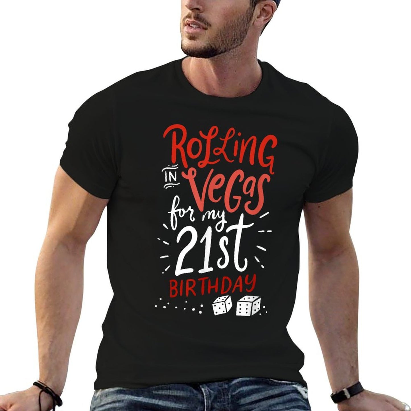 21st Birthday I Funny Las Vegas Gambling Casino Trendy Pattern T-Shirt