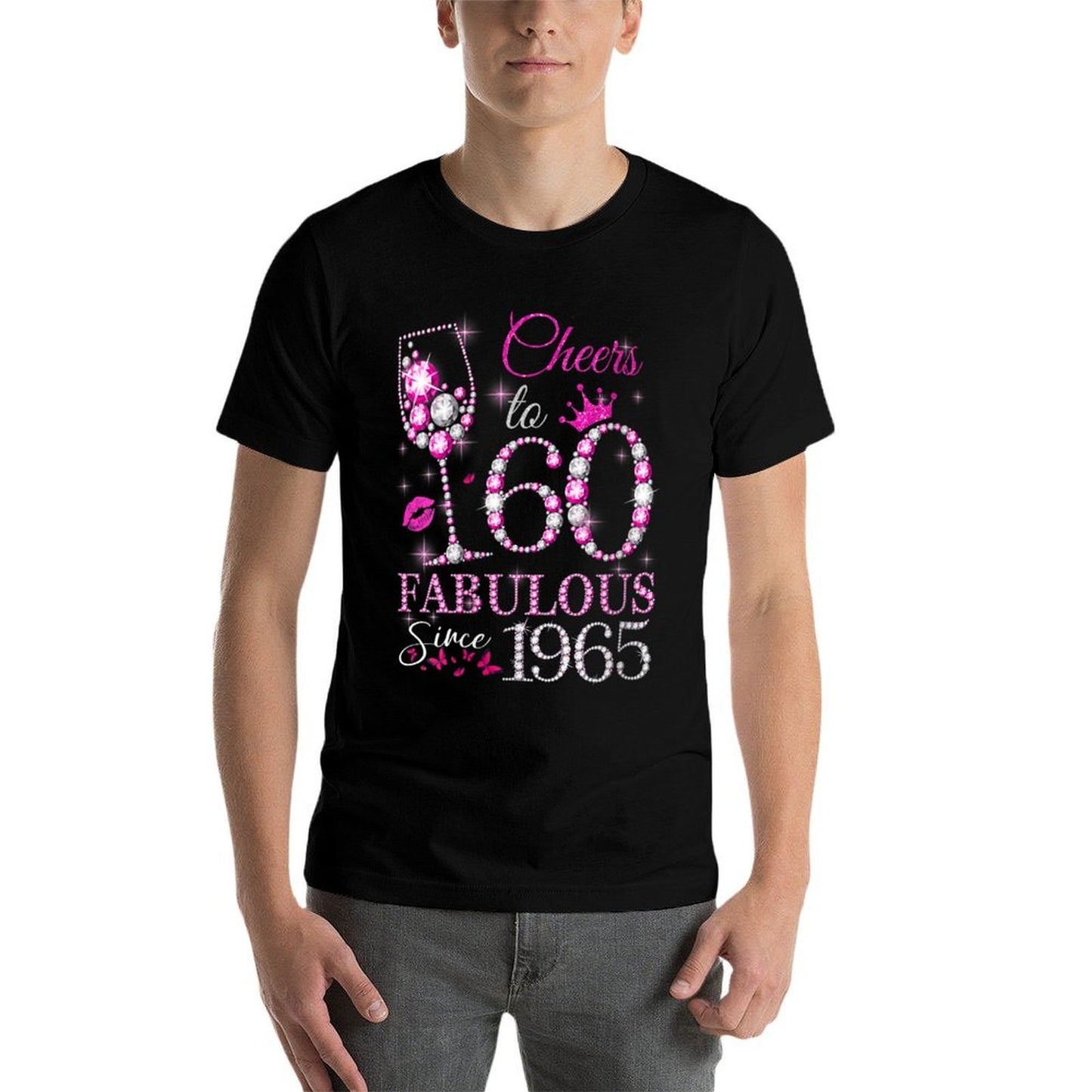 Womens Womens Cheers to 60 Years Old EST 1965 60th Birthday Queen Classic T-Shirt