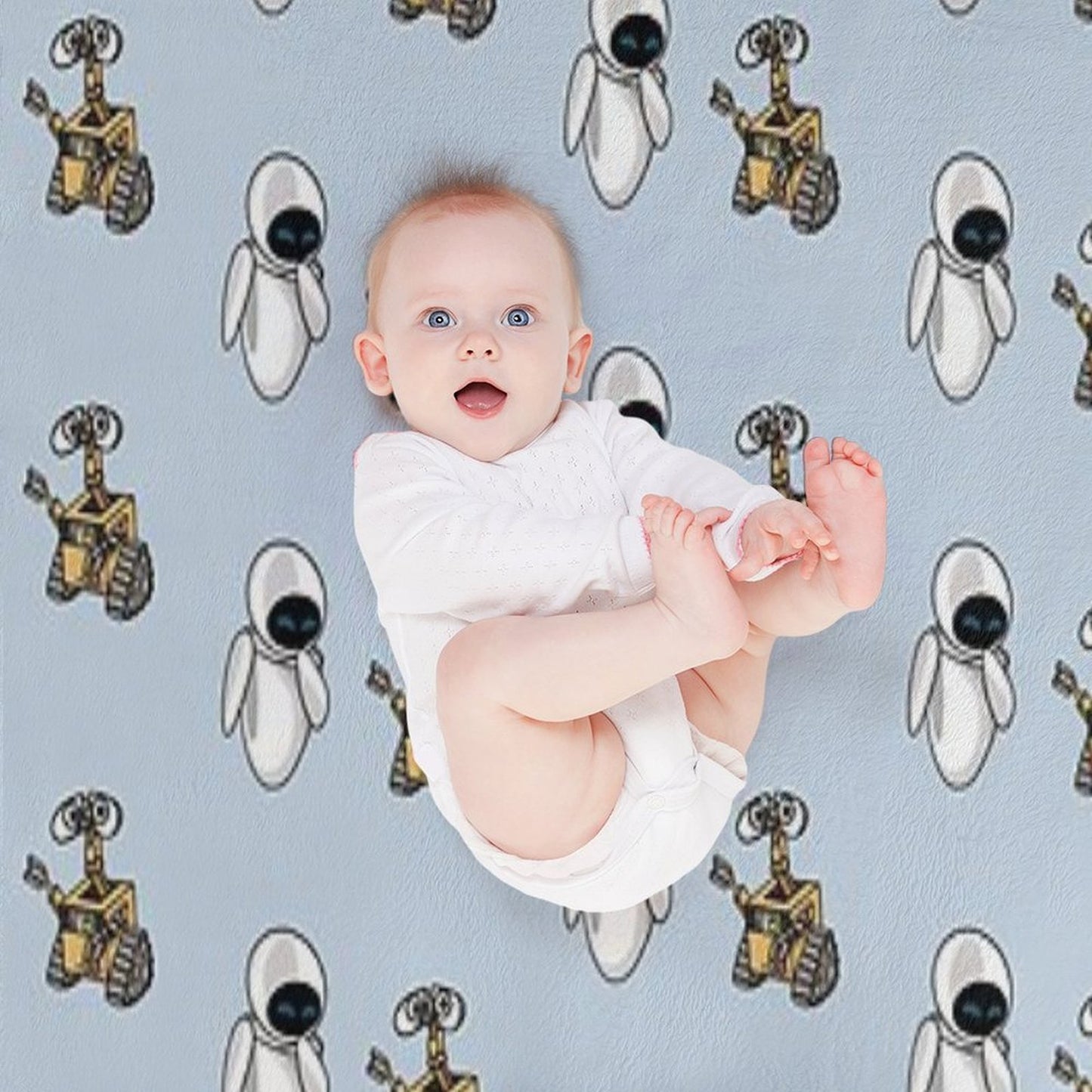 Wall-e And Eve Bundle Velvety-soft Throw Blanket