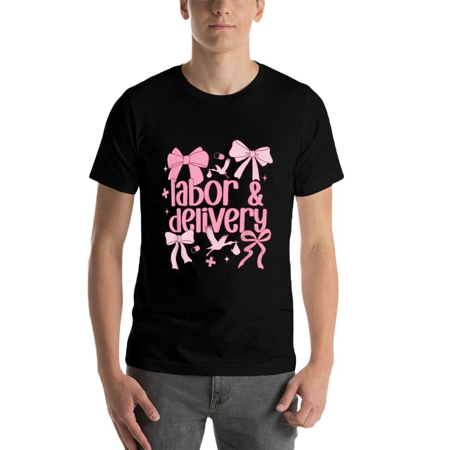 Women Labor And Delivery Nurse Grad Coquette Pink Bow Ribbon Soft T-Shirt