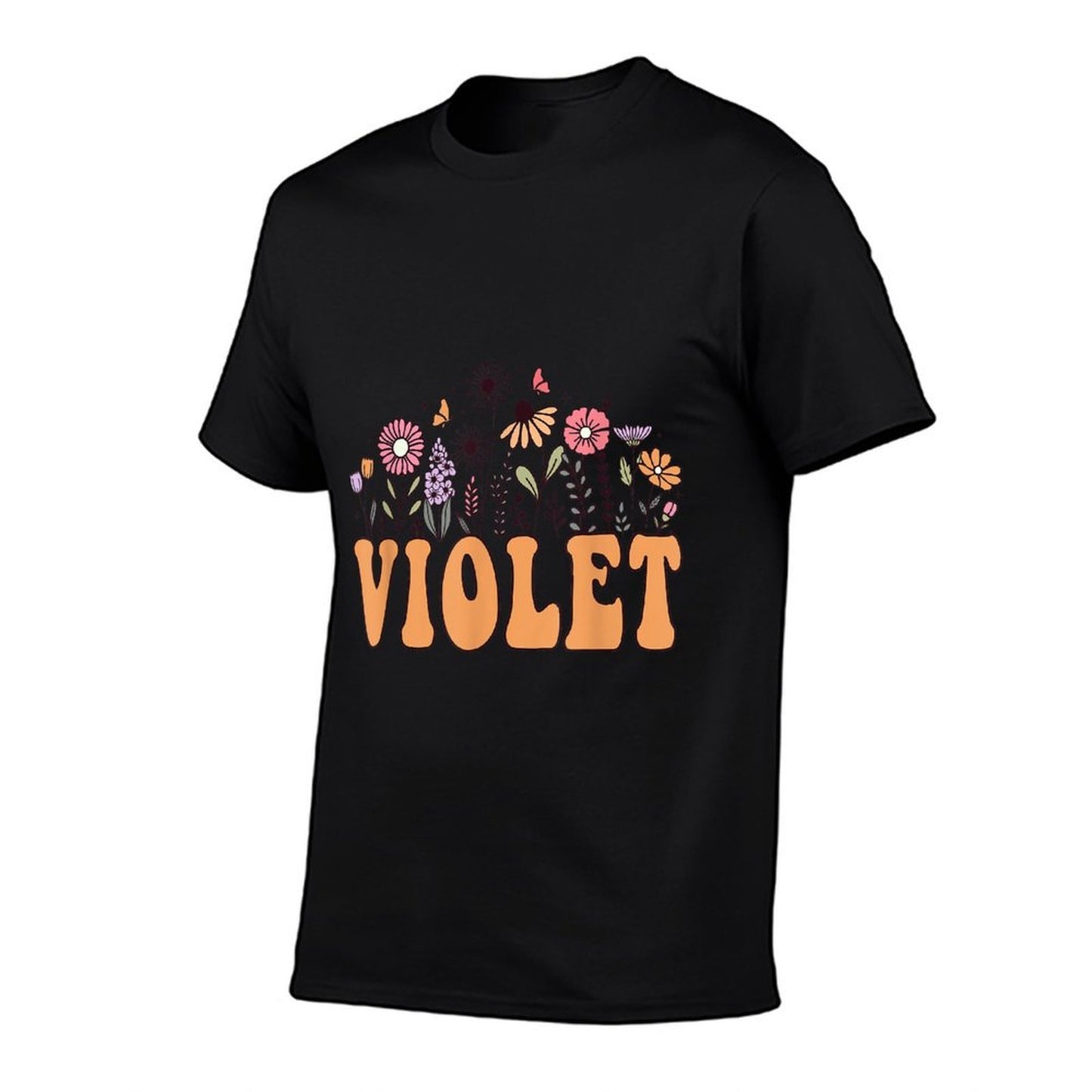 Violet Summer Flower Wildflower Kids Toddler Girls Polyester Blend T-Shirt