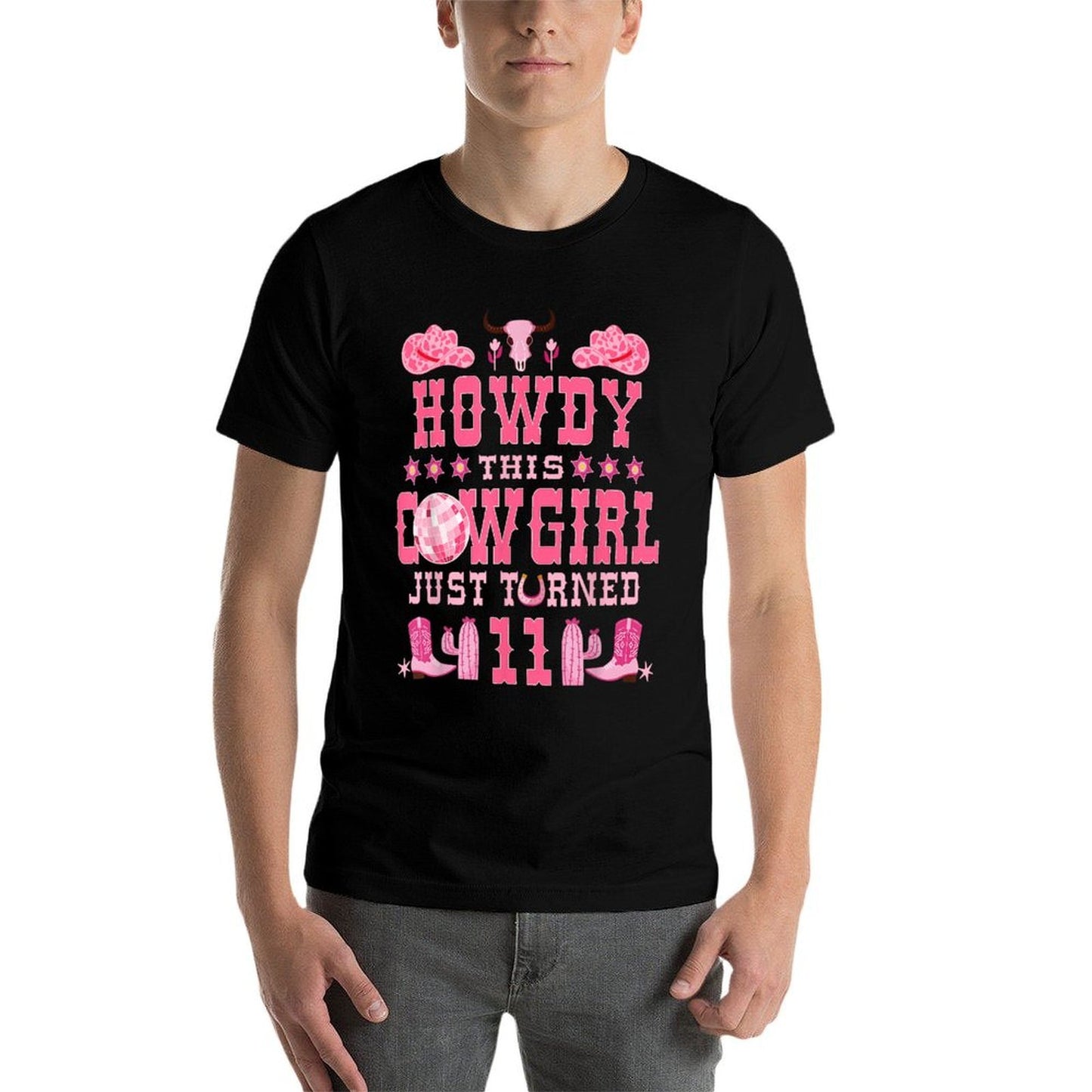 11yr Birthday Cowgirl Western 11Years Old Girl 11th Birthday Wrinkle-resistant T-Shirt