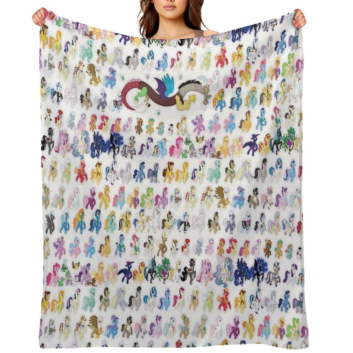 100 PONIES MEGA-PATTERN Sustainable Throw Blanket