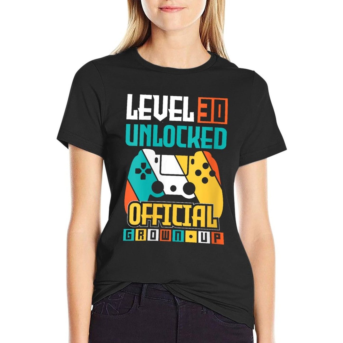 Womens Vintage 30th Birthday Gamer 30 Year Old Gifts 30th Birthday Polyester Blend T-Shirt