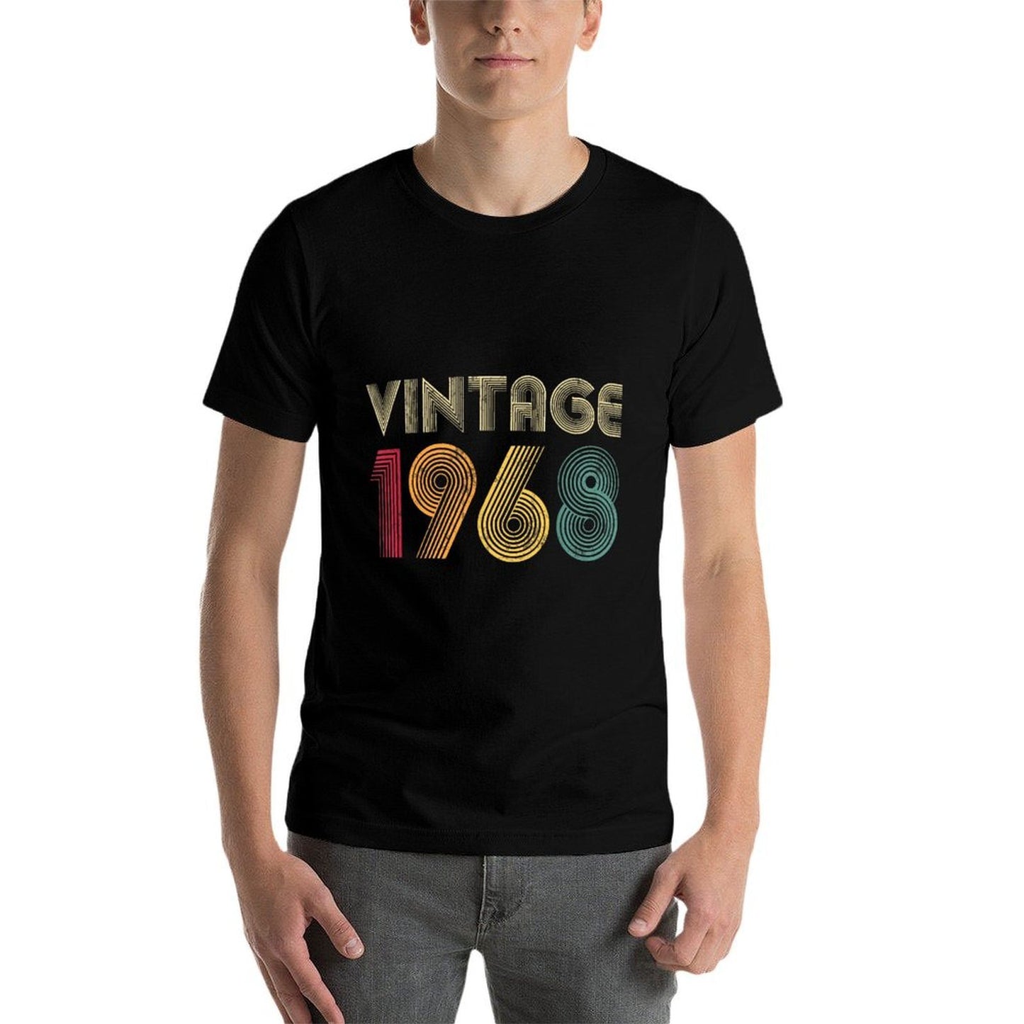 57th Birthday Gift 1968 Vintage Men Women 57 Years Old High-quality Stitching T-Shirt