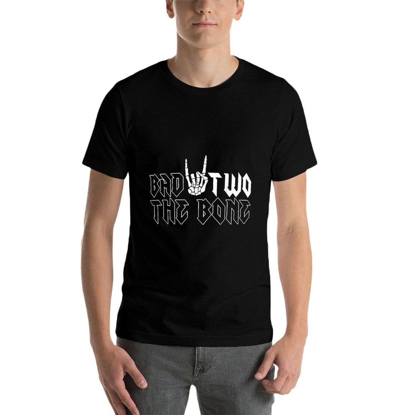 2nd Birthday Boy Bad Two The Bone 2 Years Old Party Graphic-printed T-Shirt