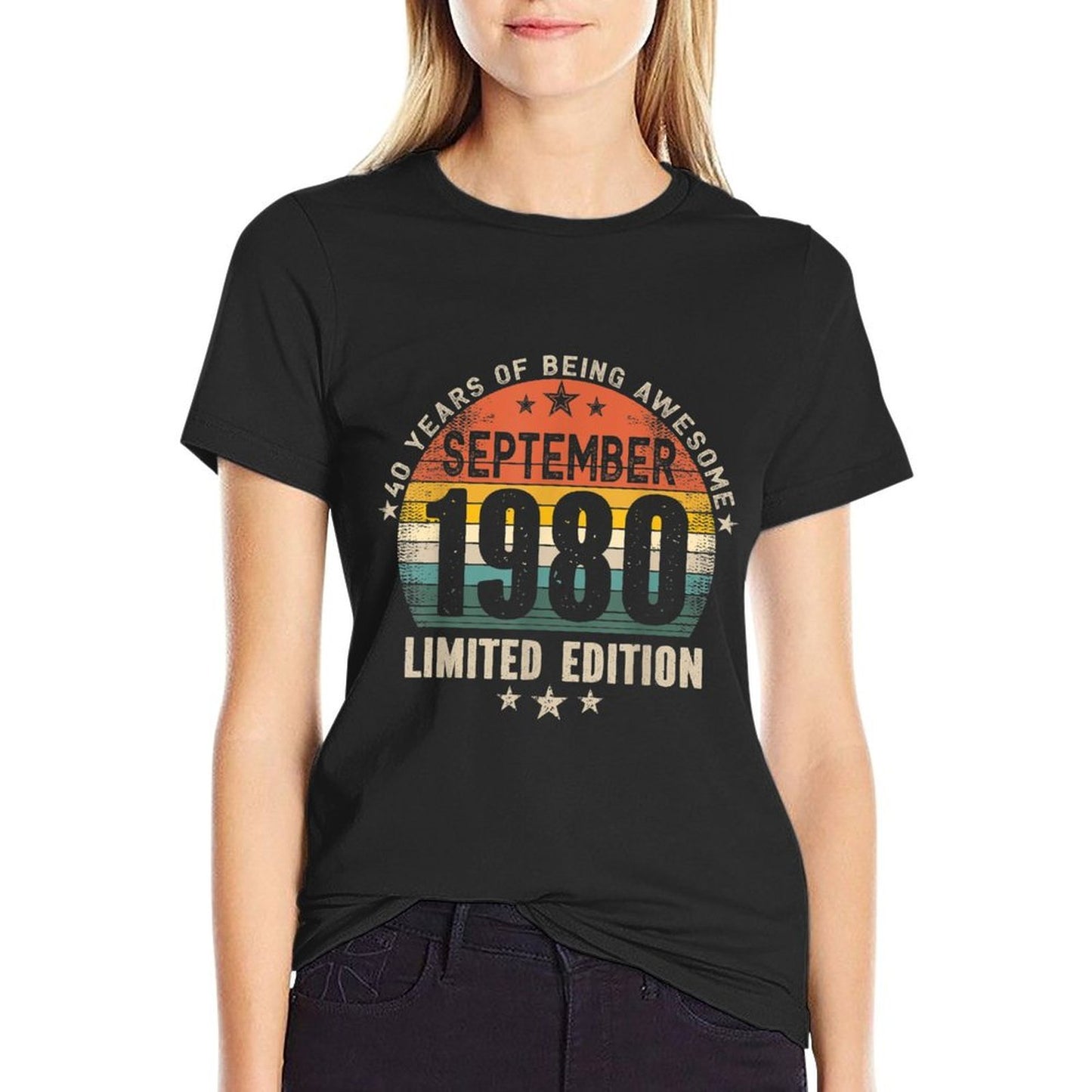 40 Years Old Made in September 1980 - Vintage 40th Birthday Cotton T-Shirt