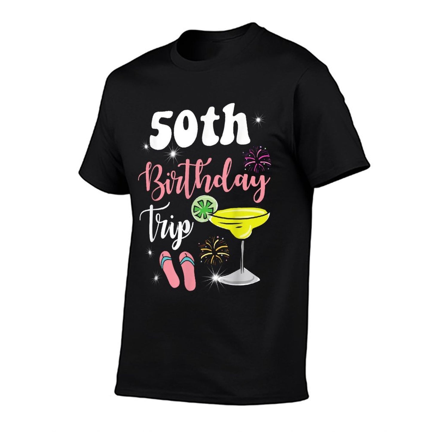 50th Birthday Trip Margarita Flip Flops 50 Years Old Summer Stretchy T-Shirt