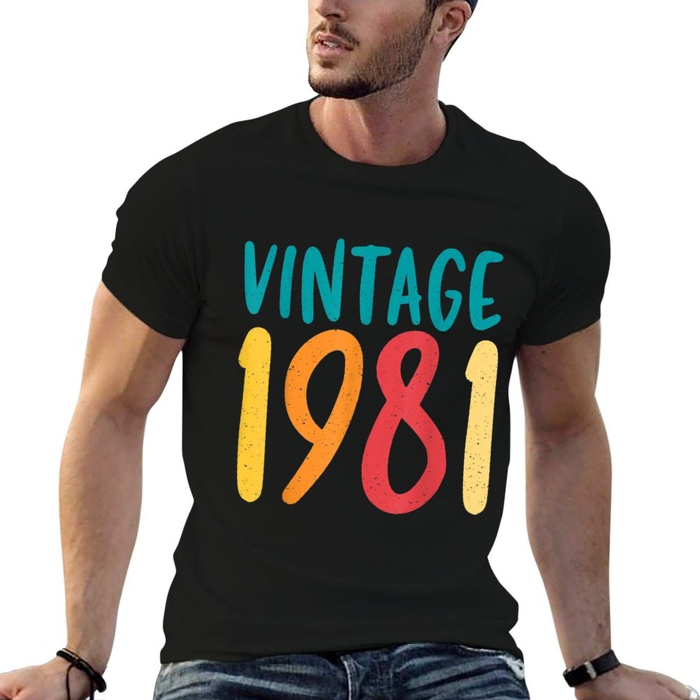 40th Birthday Retro 1981 Vintage Birthday Design High-quality Stitching T-Shirt