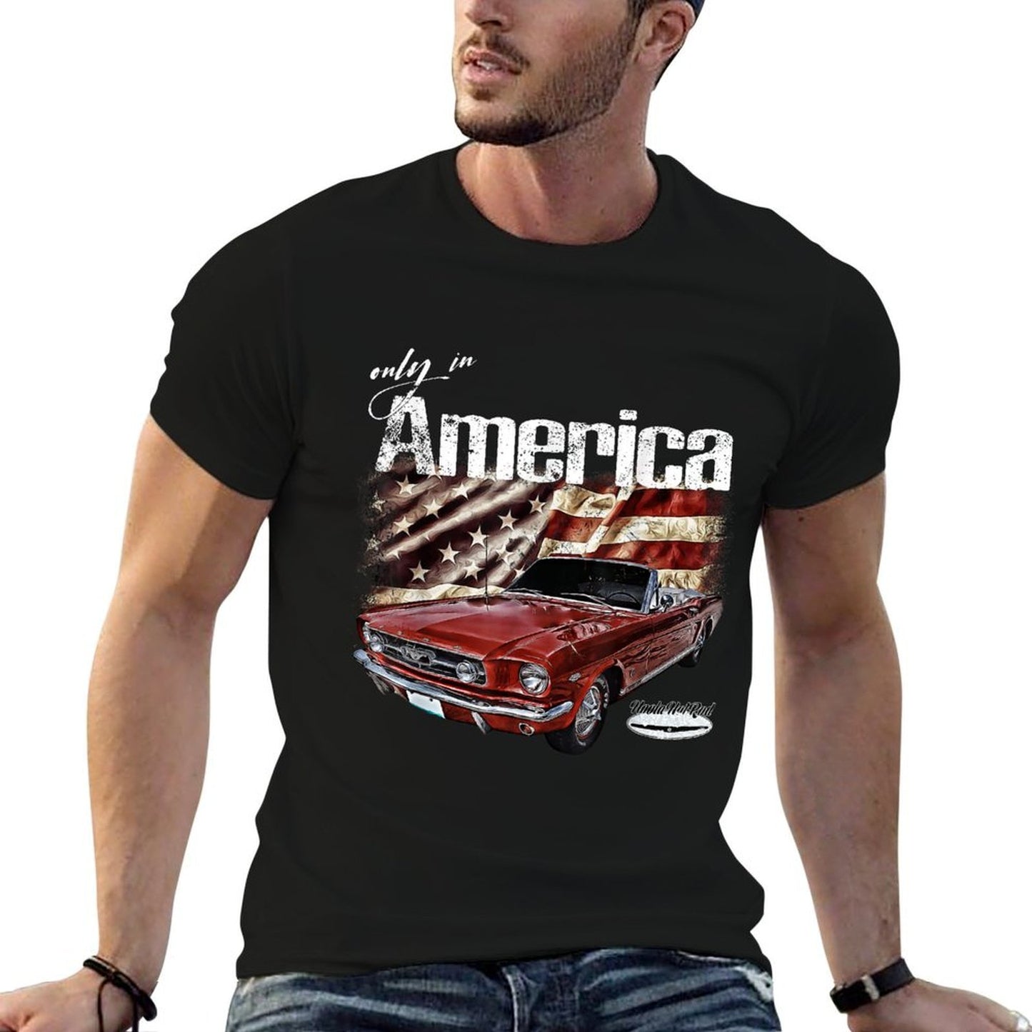 1964,64,1965,65,1966,66,Only,Muscle Car,convertble,America Oversized Silhouette T-Shirt