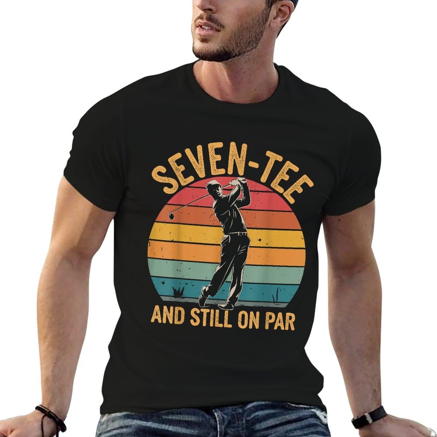 70th Birthday Golfer Humor Golf Pun Seven-Tee Golf Lover Dad Quick-drying T-Shirt