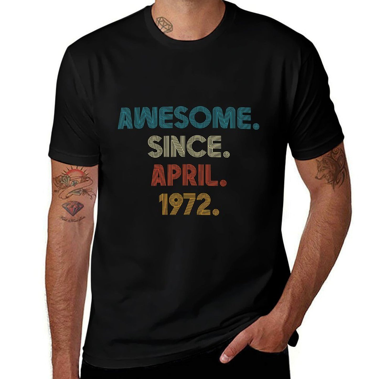 50 Golden Years Old Awesome Since April 1972 50th Birthday Vintage-inspired T-Shirt