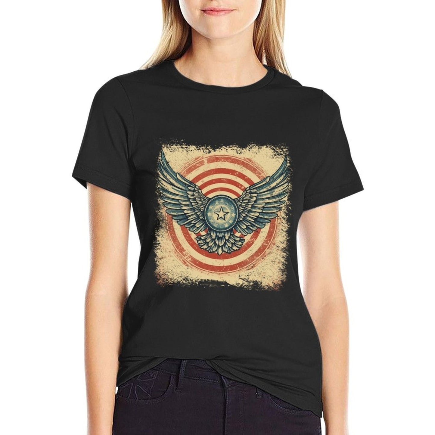 4th of July Wings Vintage Patriotic for Wing Patriot People Trendy Pattern T-Shirt