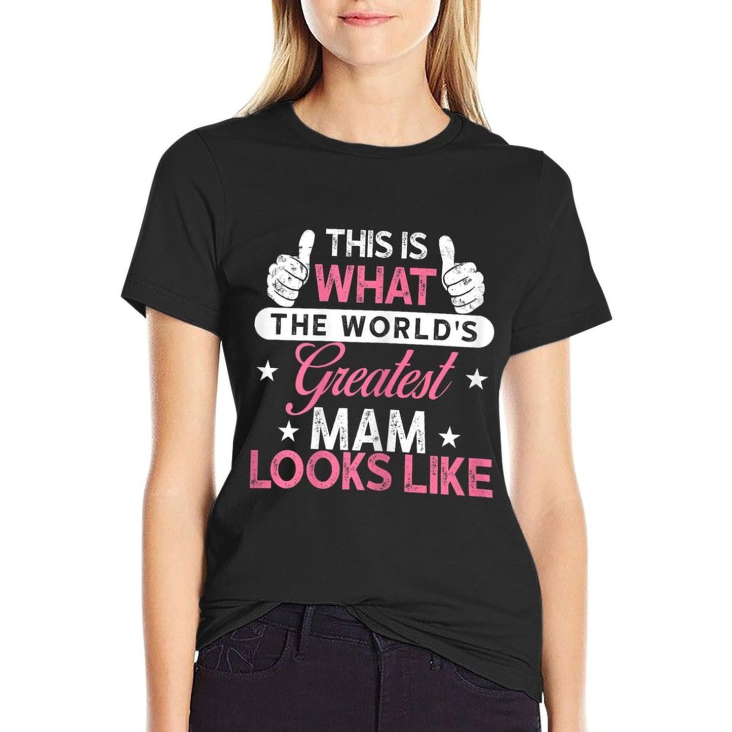 Womens Mam Gift World's Greatest Mam Oversized Silhouette T-Shirt