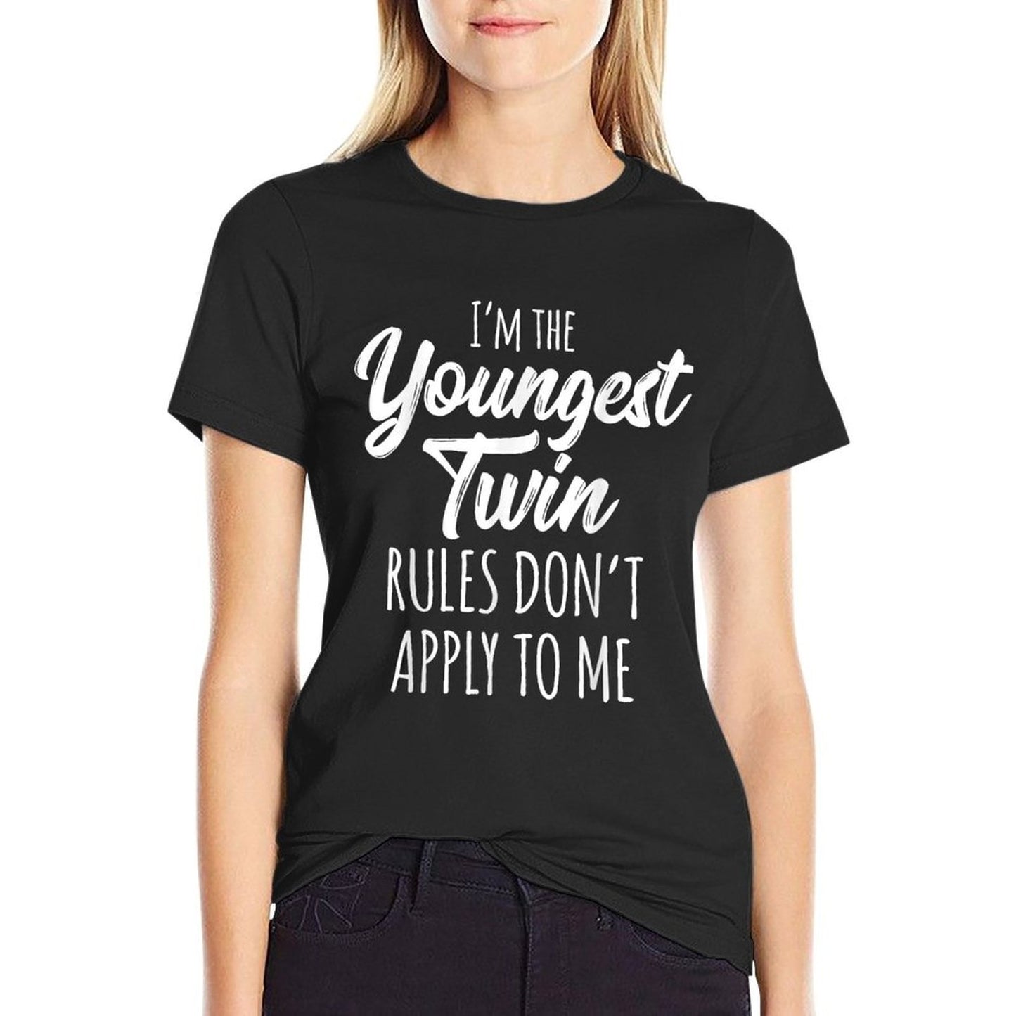 Twins Matching Birthday Siblings Youngest Twin Breathable T-Shirt