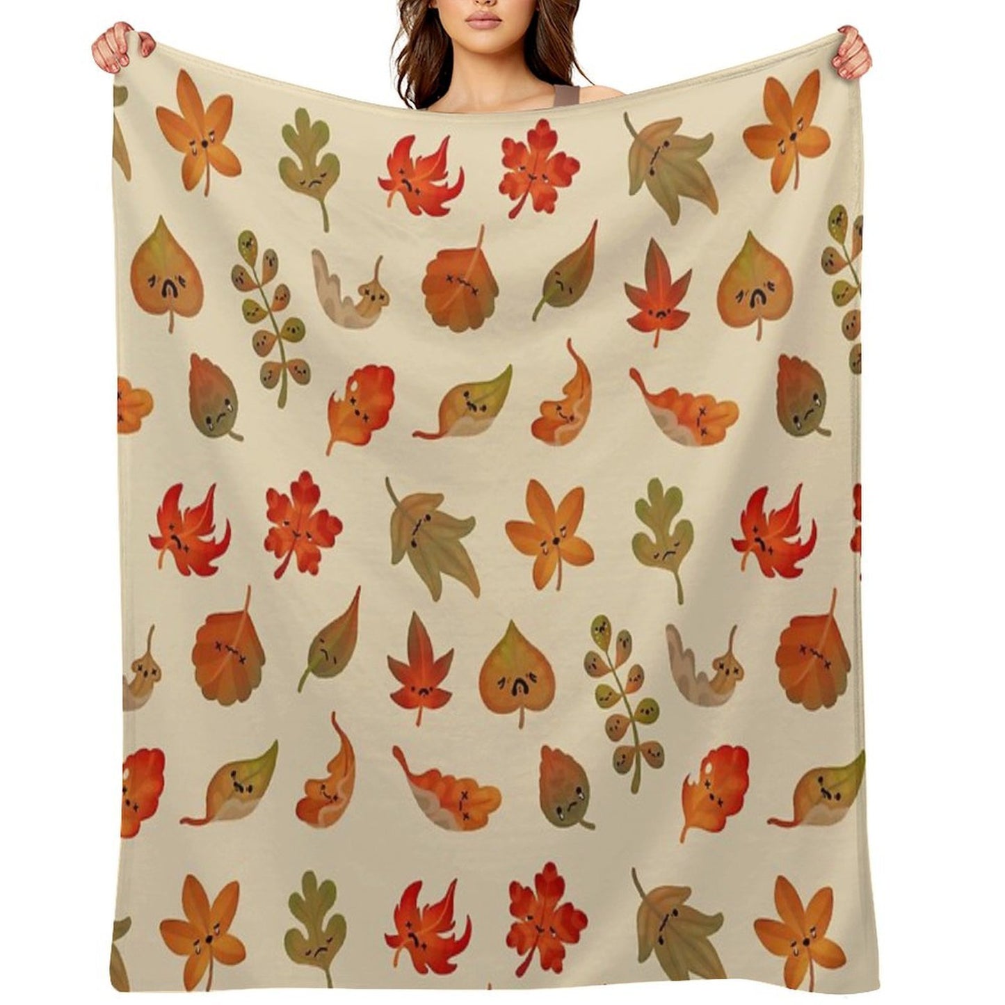 Sad Fallen Leaves Versatility Throw Blanket
