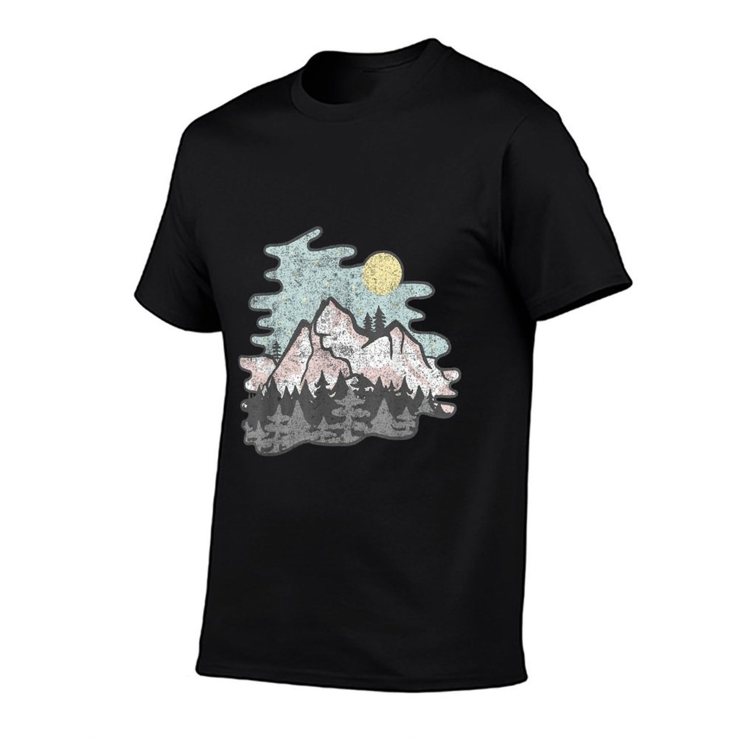 Vintage Style Mountains At Twilight Nature Stretchy T-Shirt