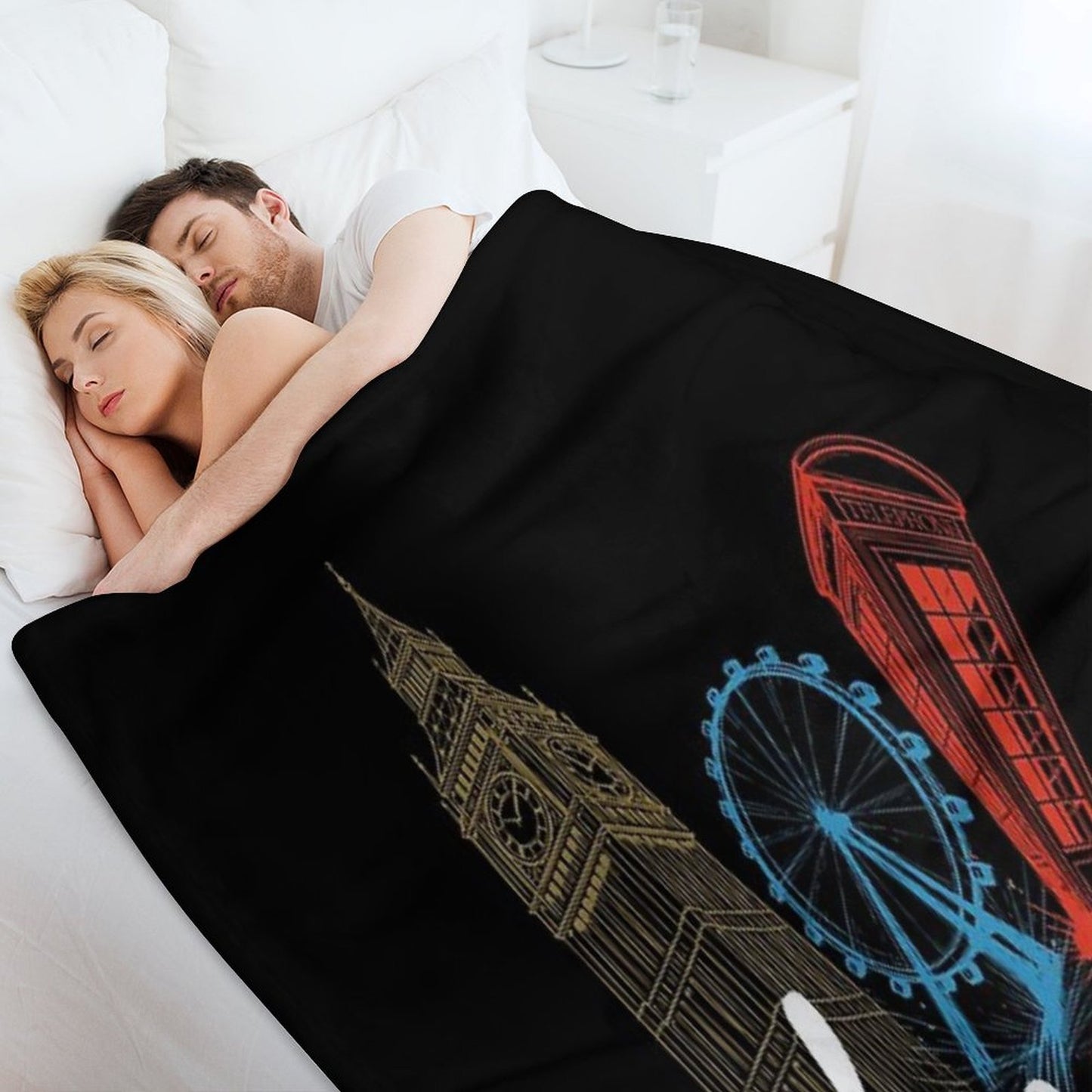 Vibrant London Pop Art Landmarks Velvety-soft Throw Blanket