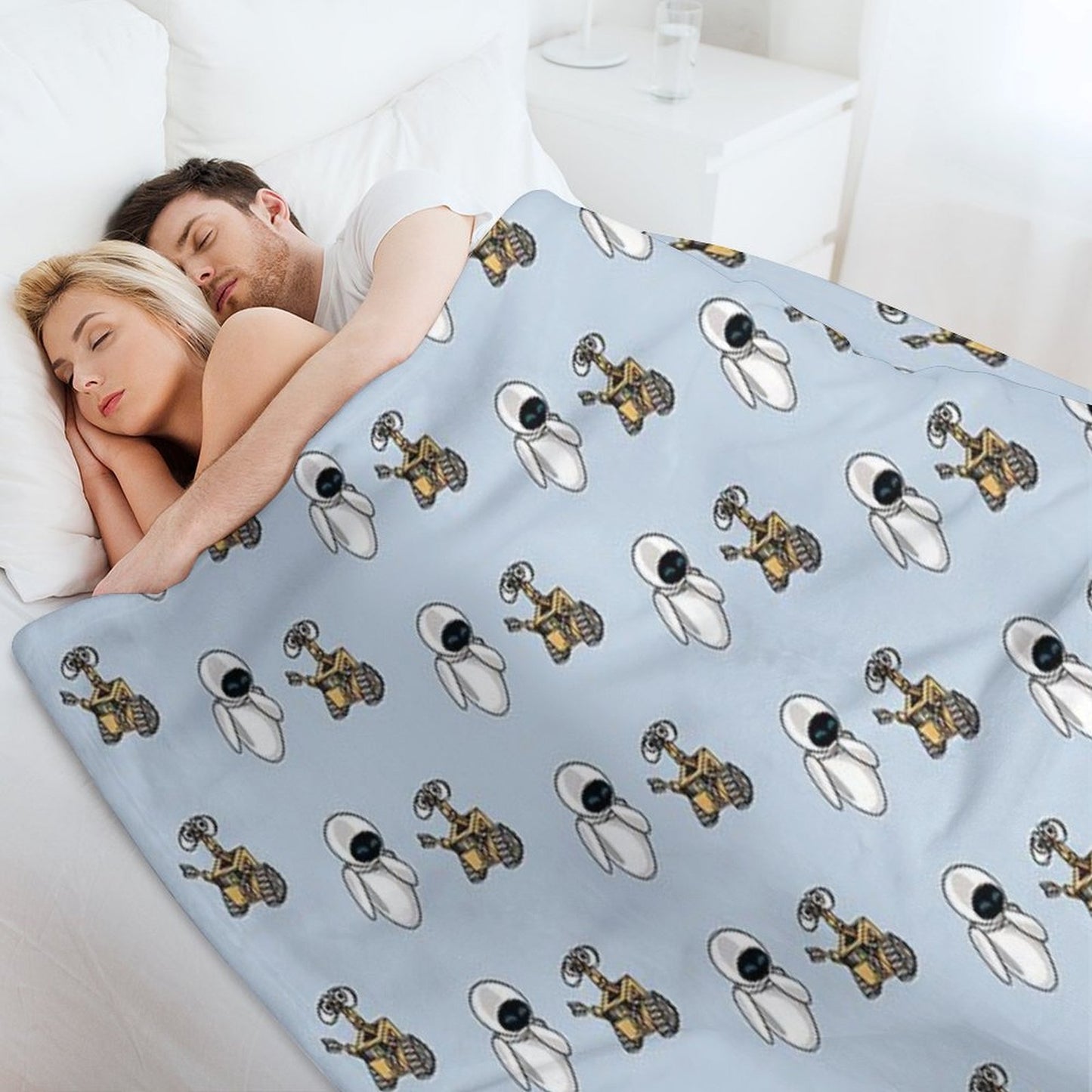 Wall-e And Eve Bundle Velvety-soft Throw Blanket