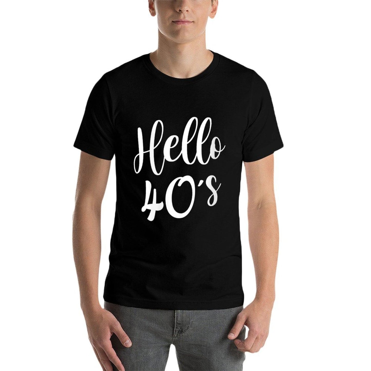 Womens Hello 40's Womens 40 Year Old 40th Birthday Gift Bday Squad Lightweight T-Shirt