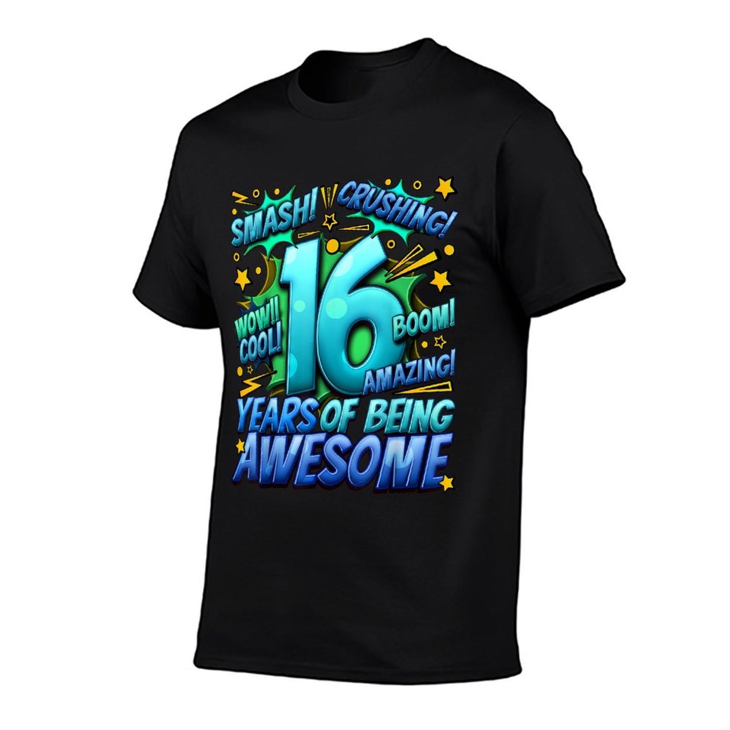 16th Birthday Comic Style Awesome Since 2007 16 Year Old Boy Tagless Design T-Shirt