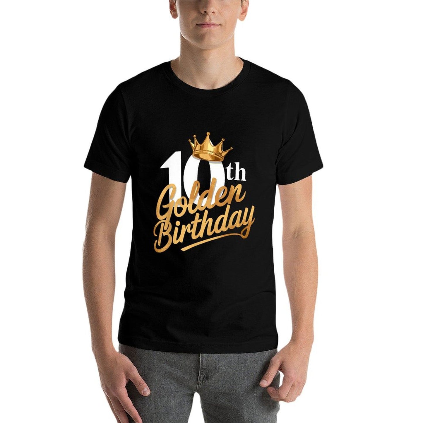 10th Golden Birthday Party 10 Years Old Affordable Price T-Shirt
