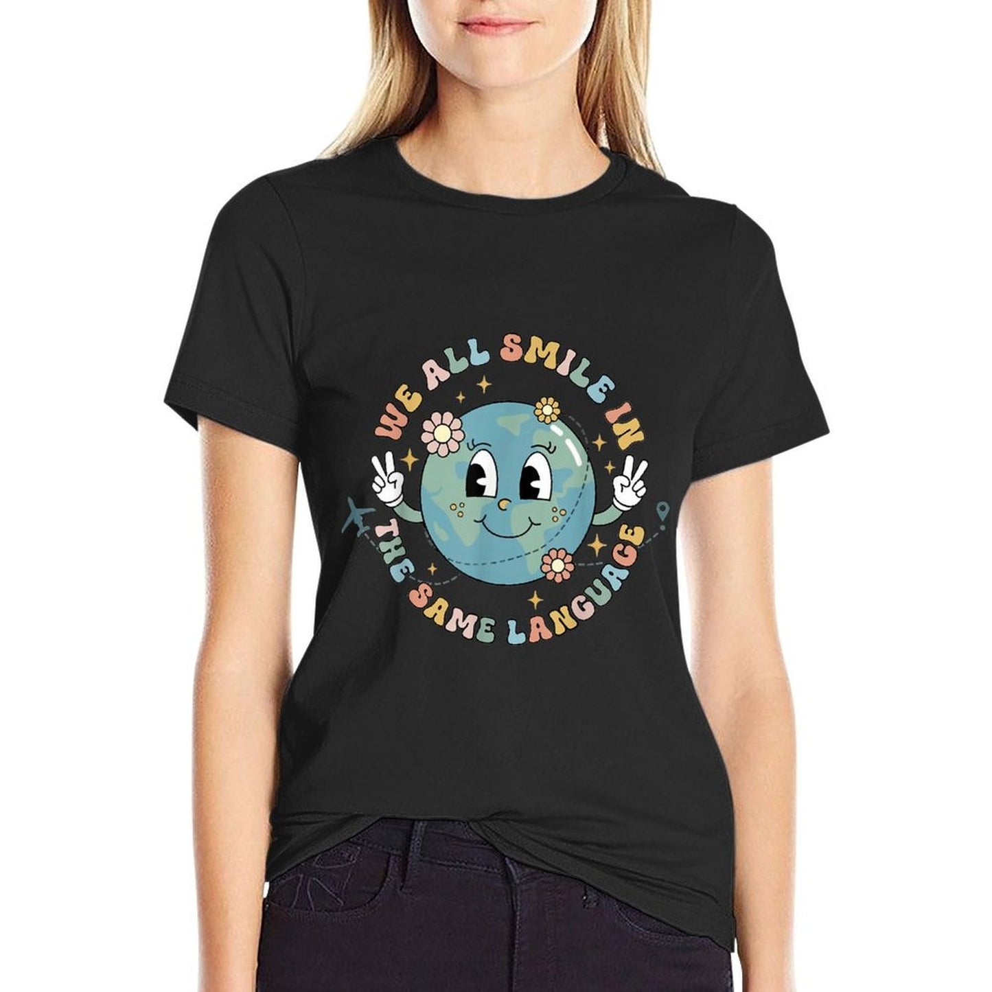 We All Smile in The Same Language ESL Multilingual Learner Breathable T-Shirt