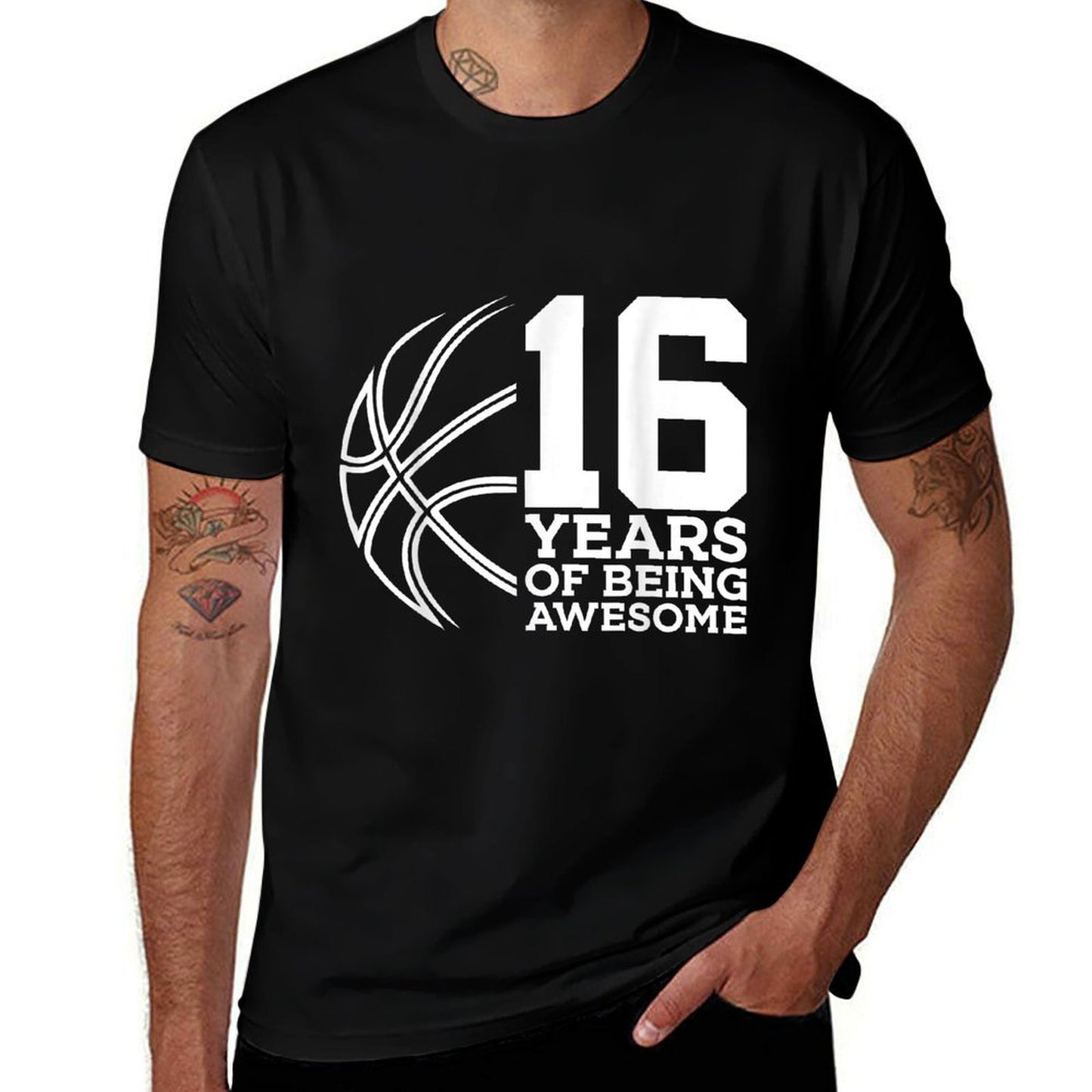 16 YEARS OF BEING AWESOME BASKETBALL 16TH BIRTHDAY Moisture-wicking T-Shirt