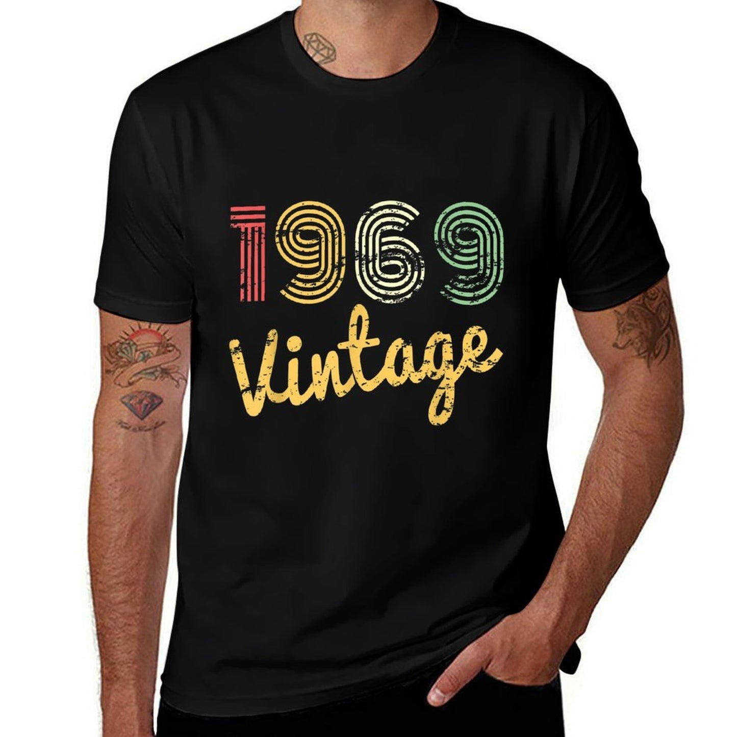 50th Year Old Birthday Gifts Grunge Women Men Vintage 1969 Vintage-inspired T-Shirt