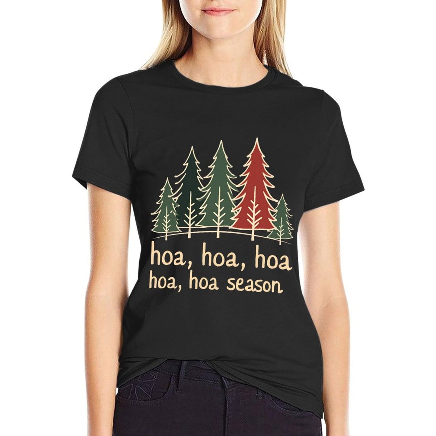 Twilight Lover Pine Forest Hoa Hoa Hoa Hoa Hoa Cozy Season Summer-ready Fabric T-Shirt