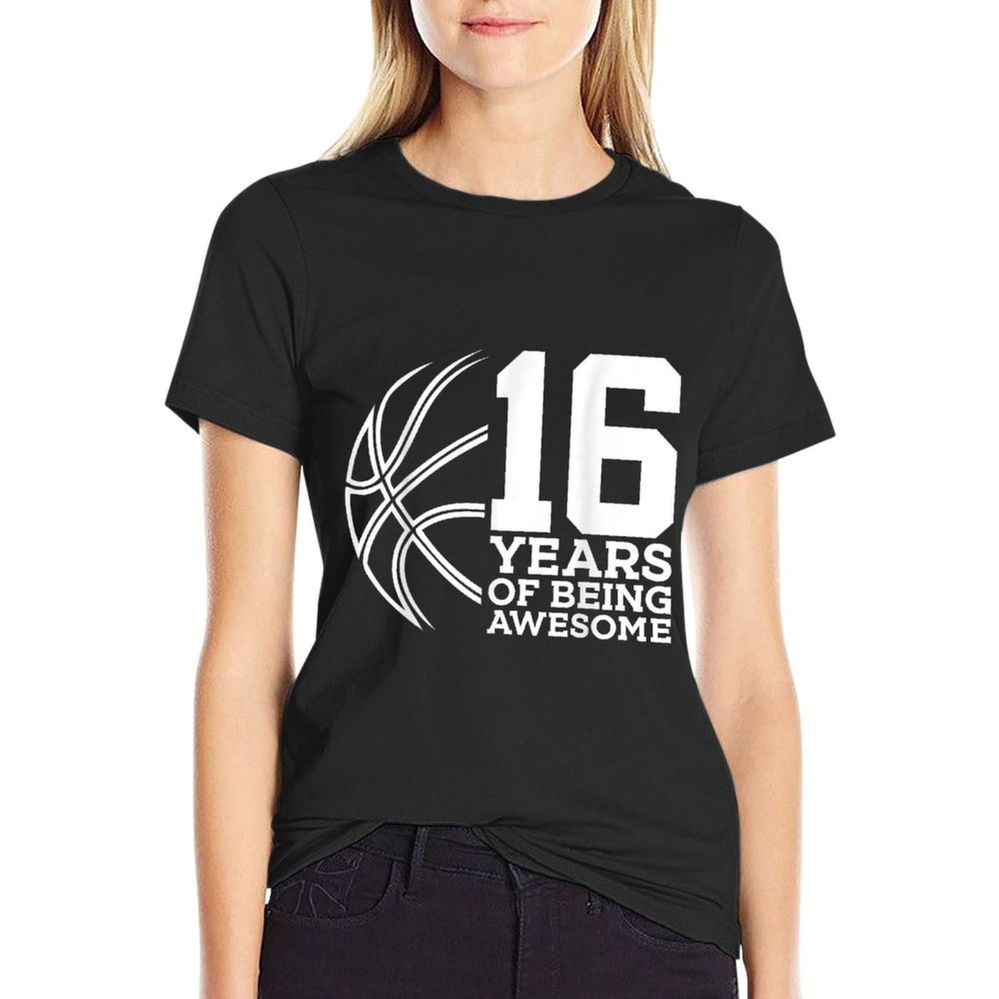 16 YEARS OF BEING AWESOME BASKETBALL 16TH BIRTHDAY Moisture-wicking T-Shirt