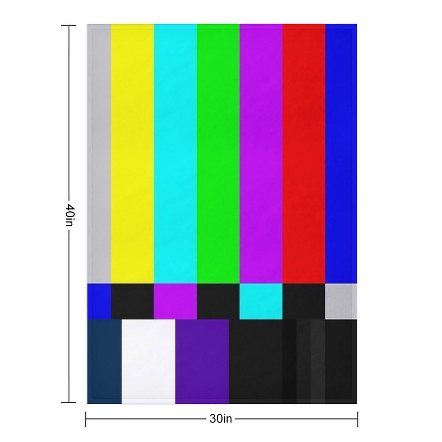 TV Color Bars White Background Velvety-soft Throw Blanket