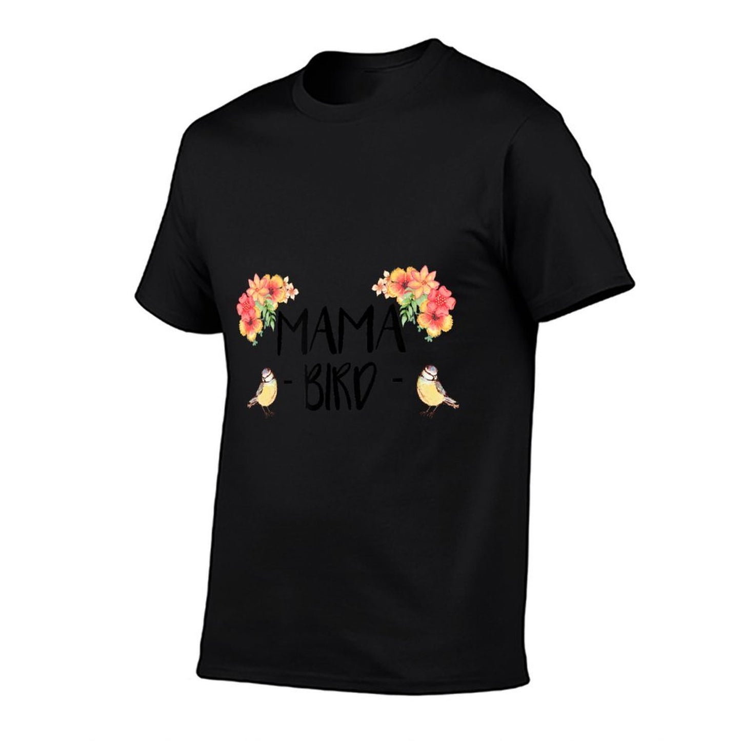 Womens Mama Bird Cute Bird Lover Mothers Day Gift Cotton T-Shirt