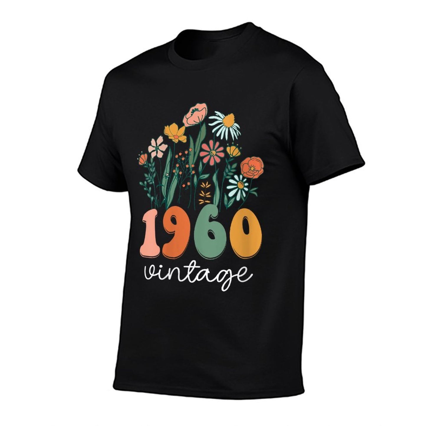 Womens 65 Years Old Vintage 1960 65th Women Birthday Wildflower Tagless Design T-Shirt