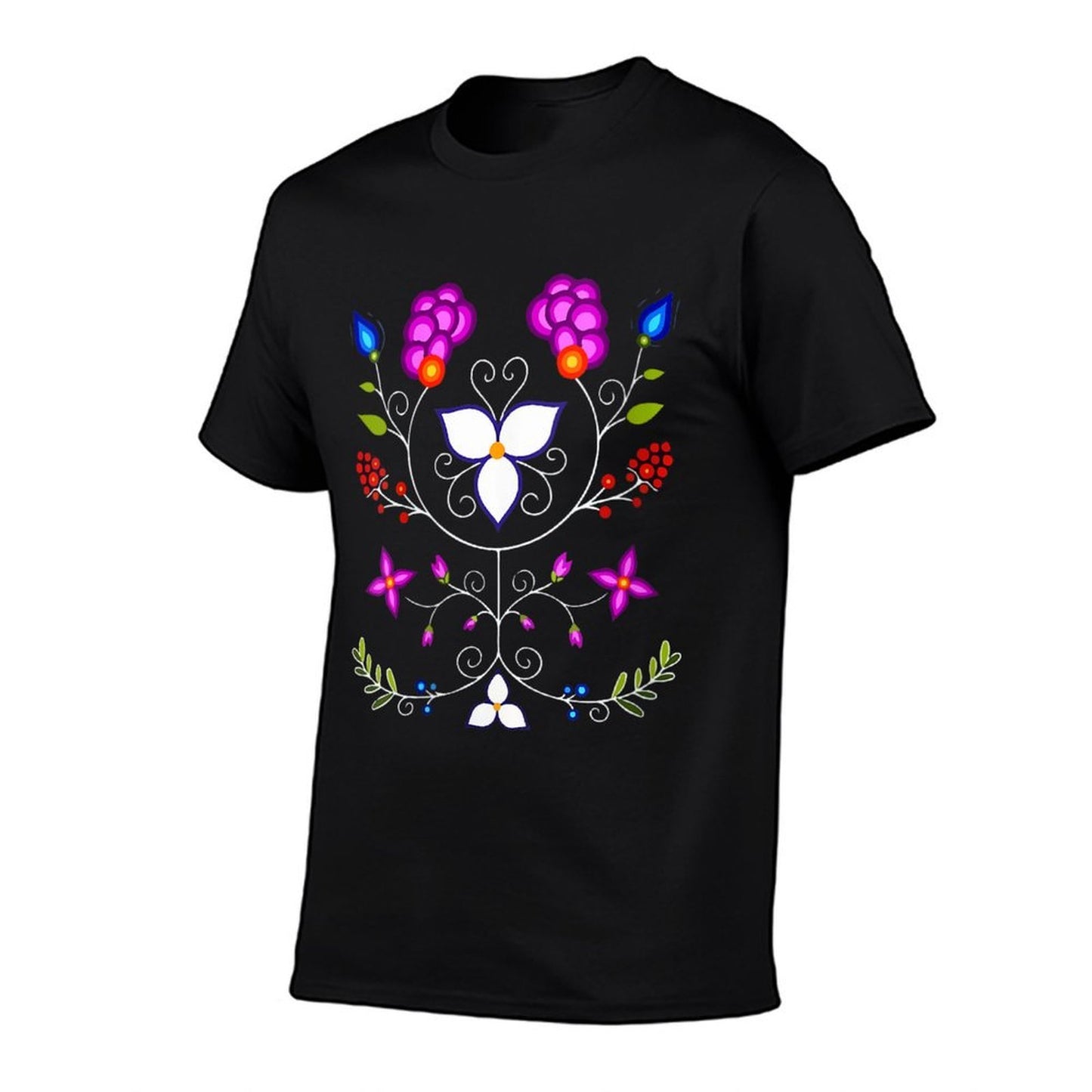 Womens Ojibwe Floral Native American Flowers Indigenous Botanical Relaxed-fit T-Shirt