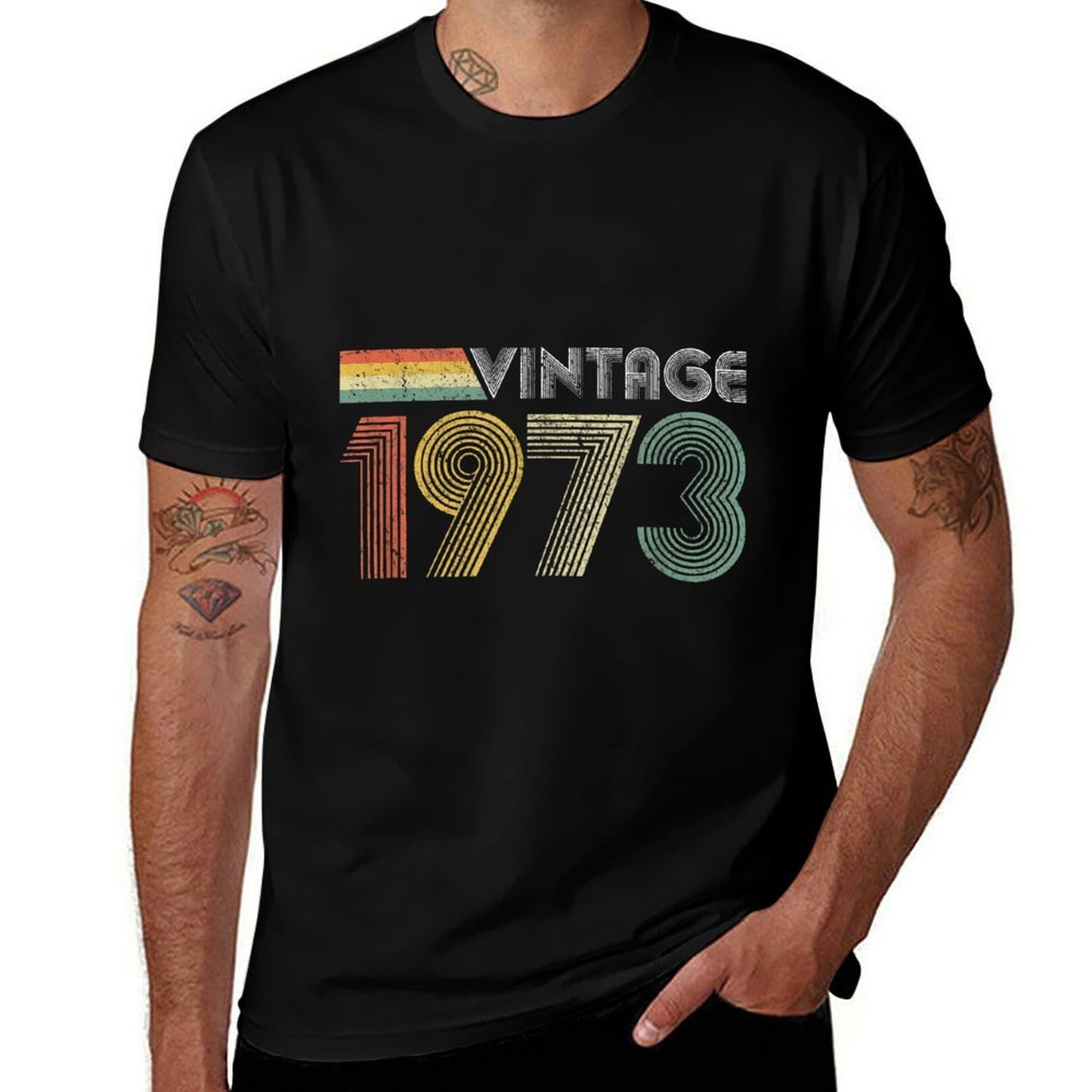 1973 Born Awesome Fun 50th Birthday Gifts High-quality Stitching T-Shirt