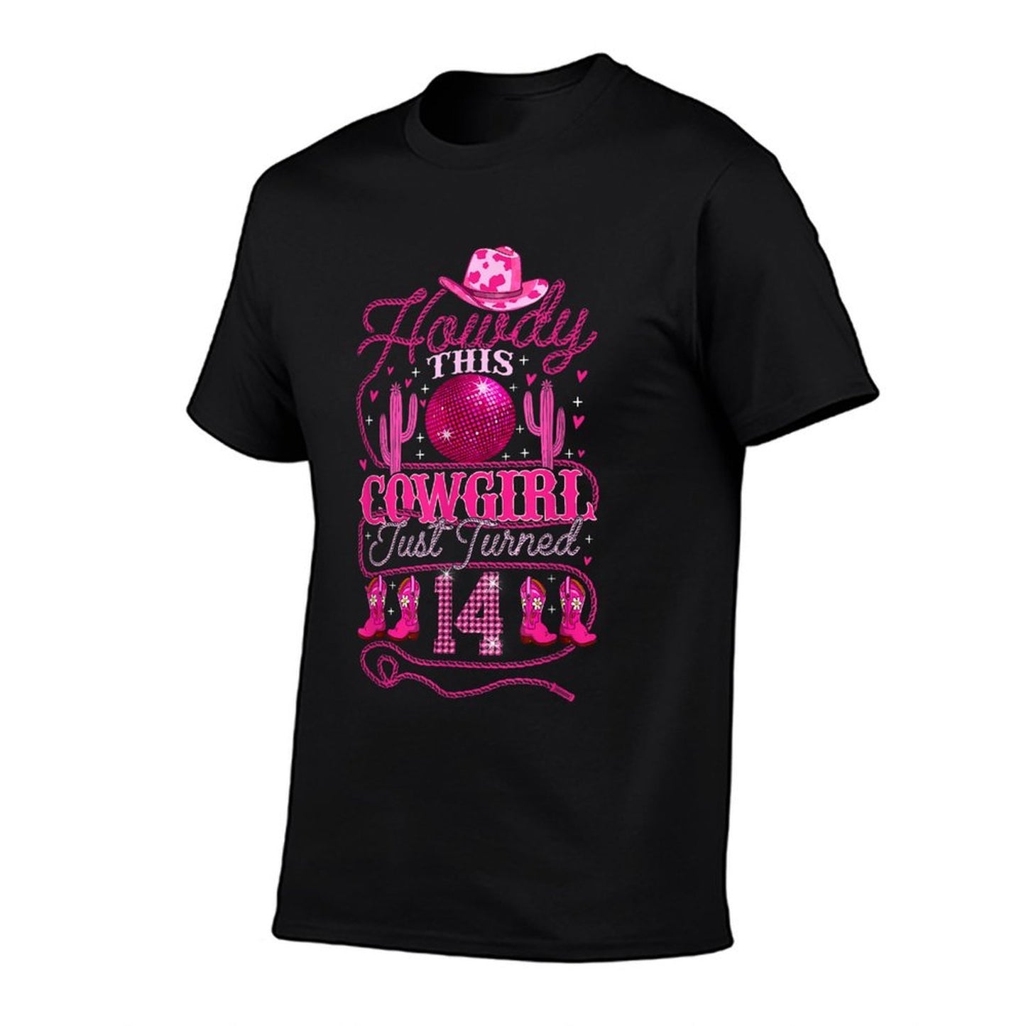 14yr Birthday Cowgirl Western 14 Year Old Girl 14th Birthday Durable T-Shirt