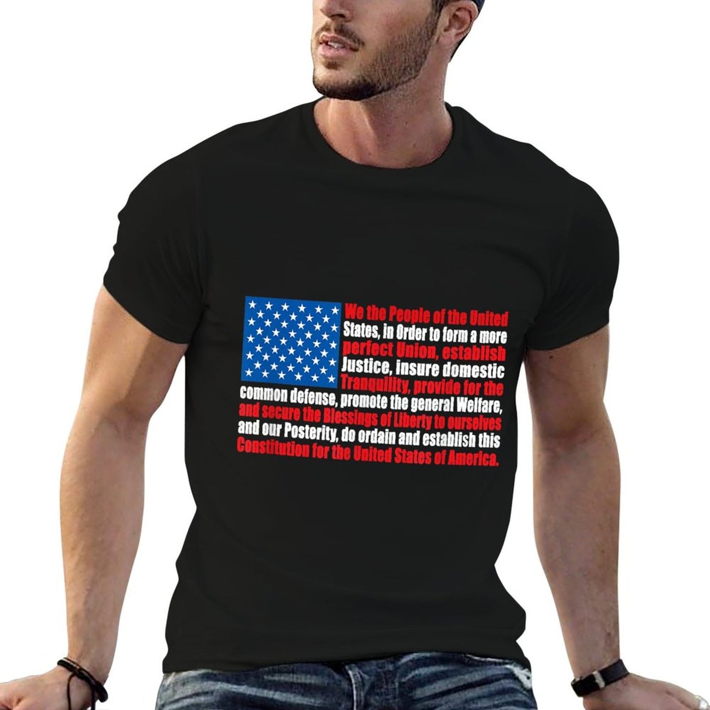 USA T We The People Constitution Graphic Moisture-wicking T-Shirt
