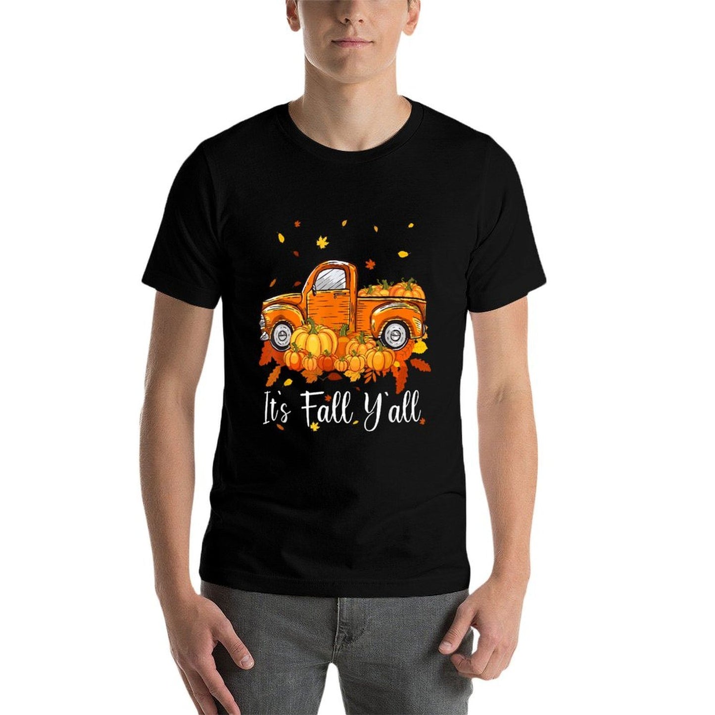 Women Its Fall Yall Pumpkin Truck Autumn Tree Hello Fall Odor-resistant T-Shirt
