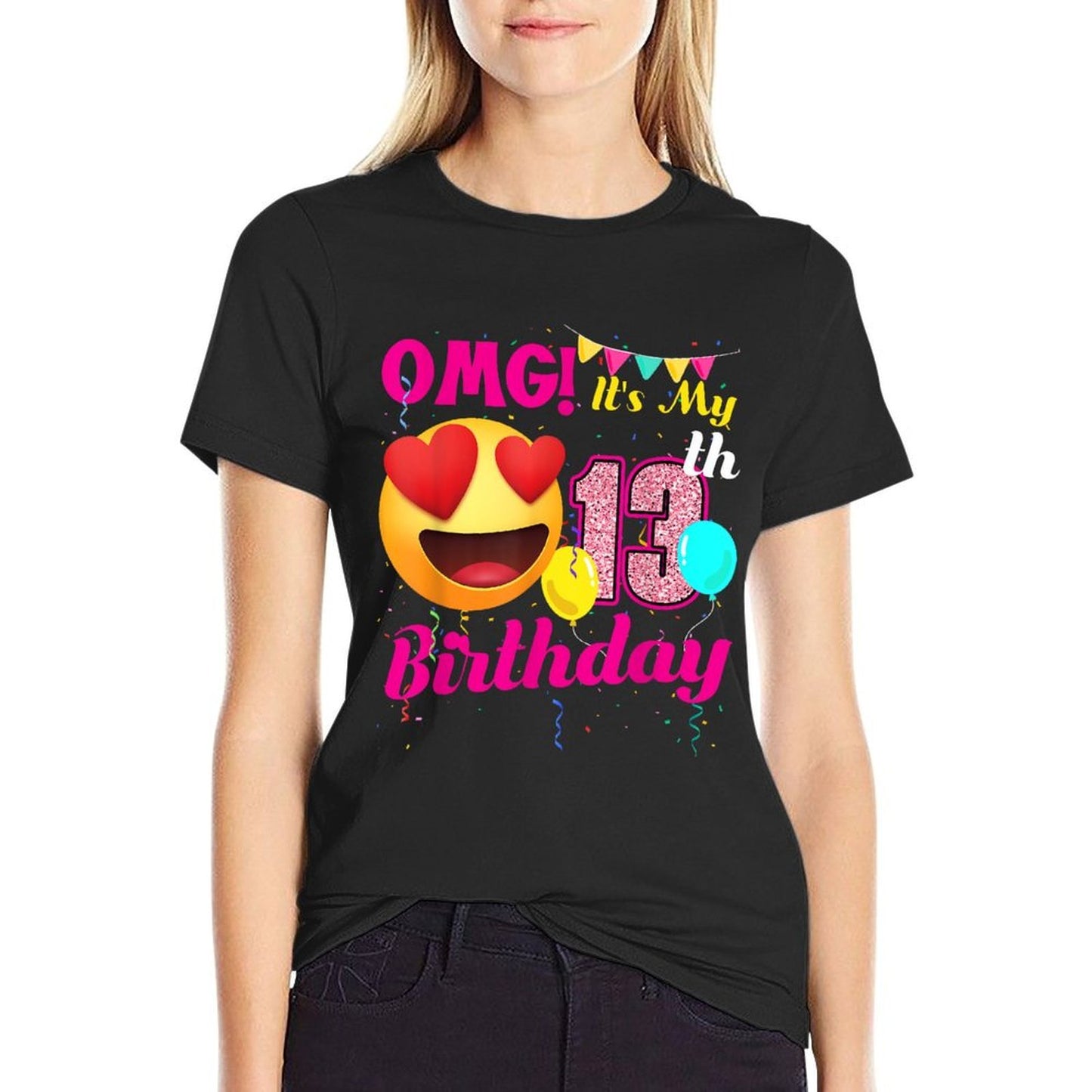 13th Birthday Balloon 13 Years Old Bday Cotton T-Shirt
