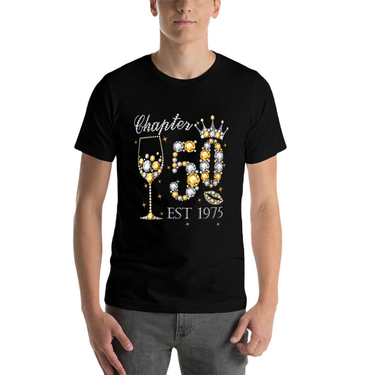Womens Chapter 50 Est 1975 50th Birthday Decorations For Her Cotton T-Shirt