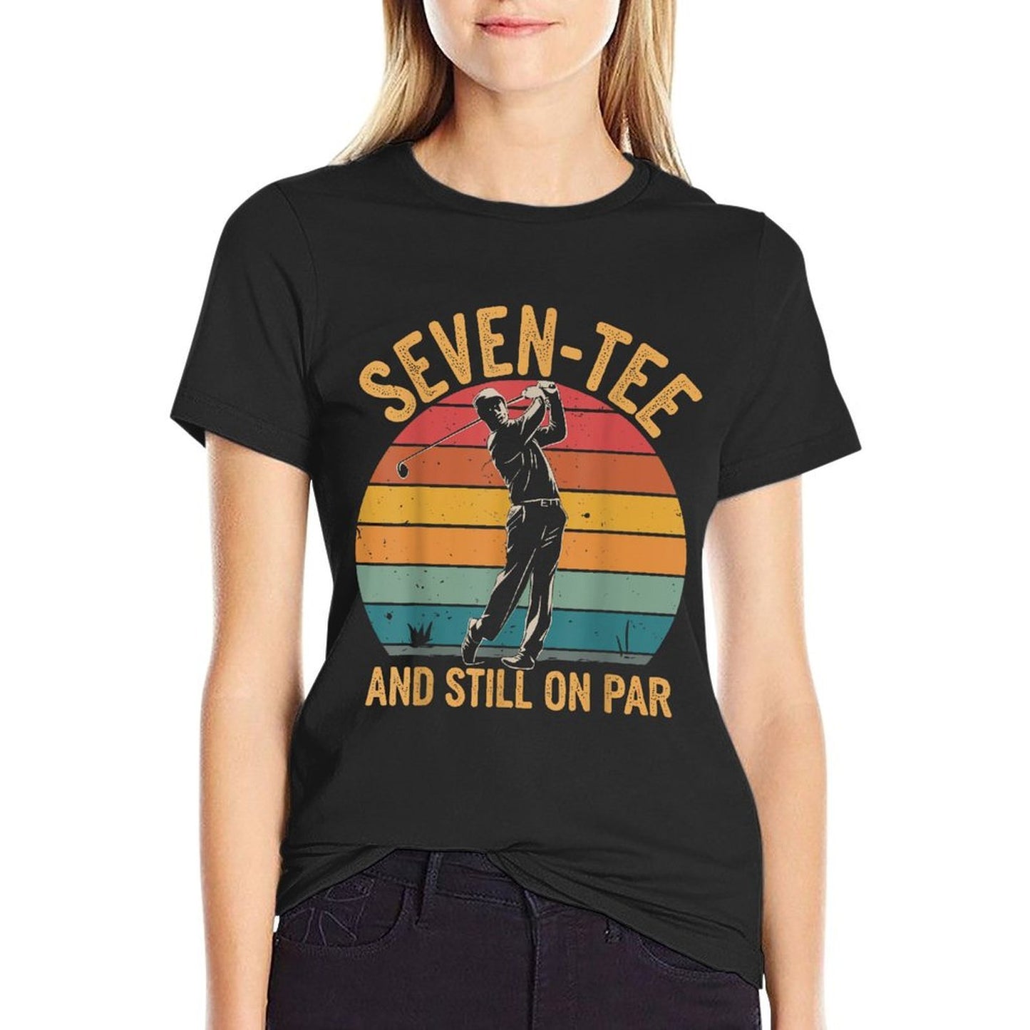 70th Birthday Golfer Humor Golf Pun Seven-Tee Golf Lover Dad Quick-drying T-Shirt